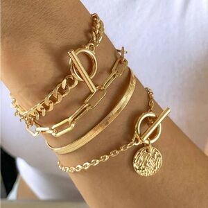 Gold Bracelets 4 pieces